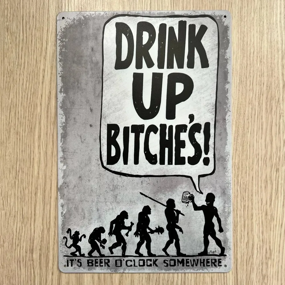 Vintage Collectible Plates - Letrero de metal con motivos de