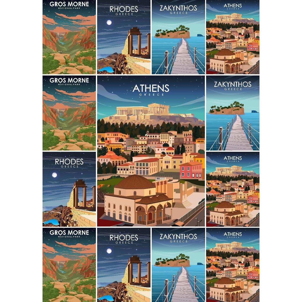 Vintage Collectible Posters - Póster de viaje Vintage de Atenas