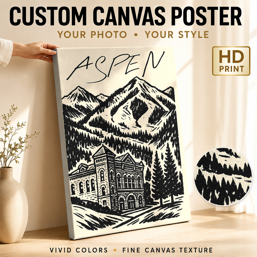 Vintage Collectible Posters - Póster Impreso en Lienzo de Aspen