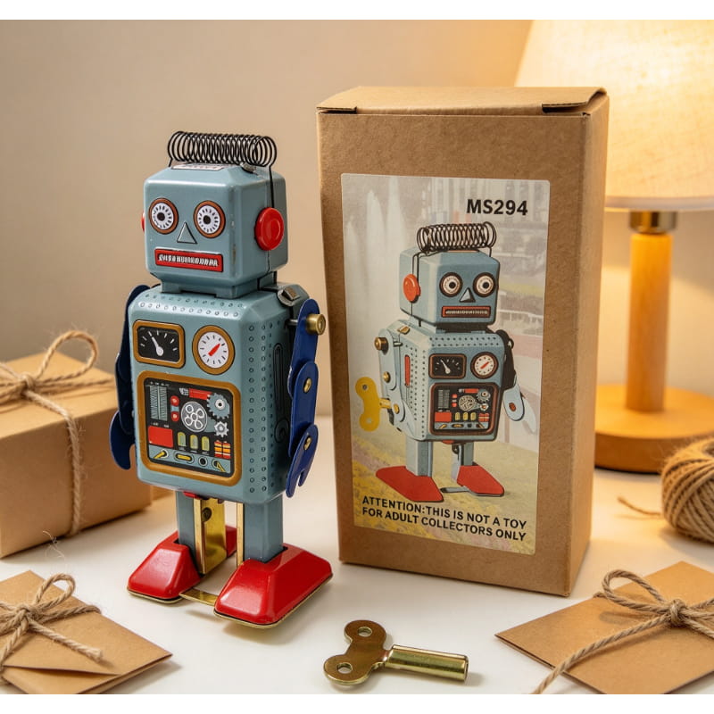 Robot de metal con mecanismo d - Vintage Collectibles Store reseña y precio